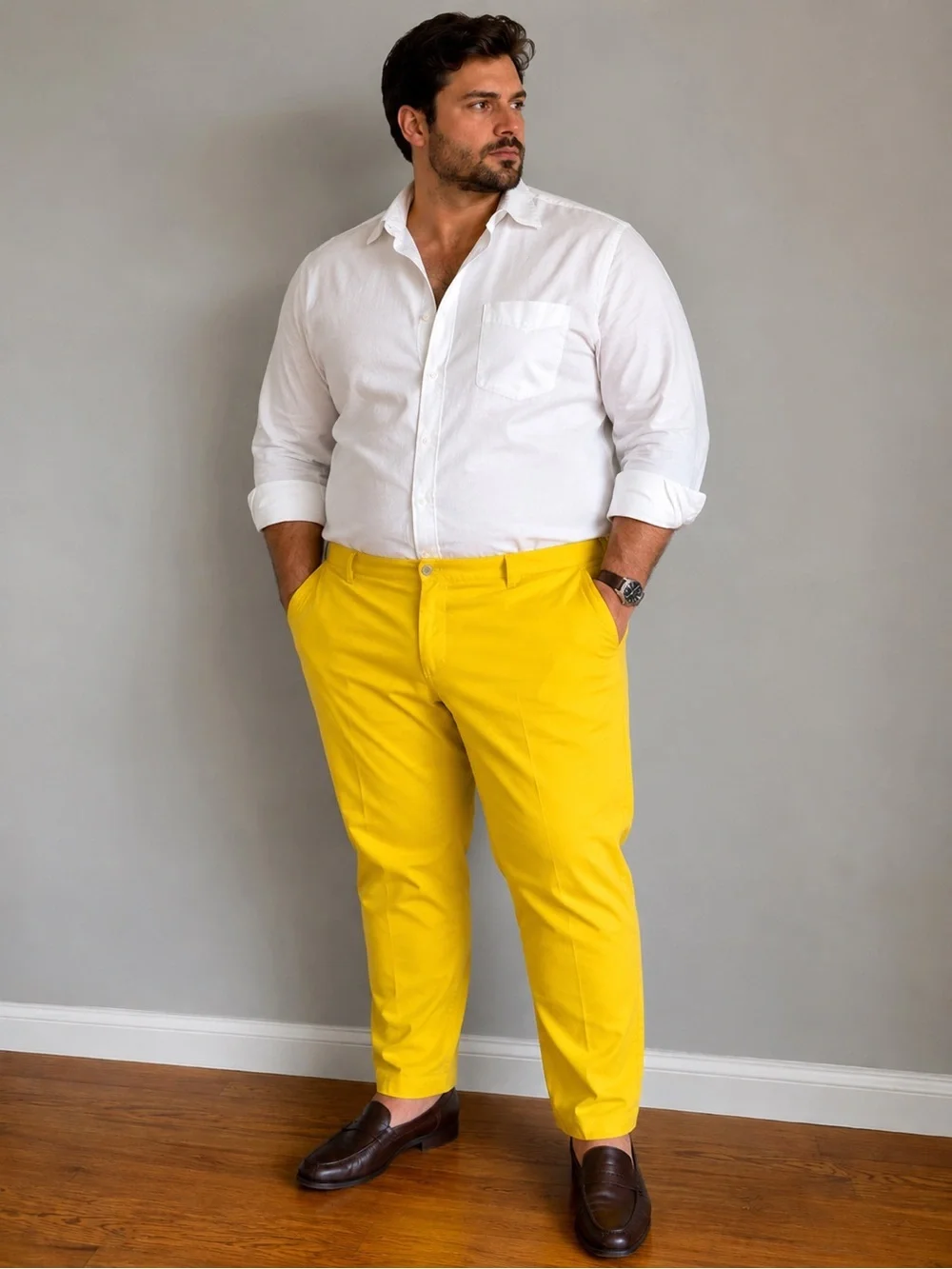 Banana Republic Aiden Chino Pants 44x32 Yellow Slim Fit Stretch Chinos NWT